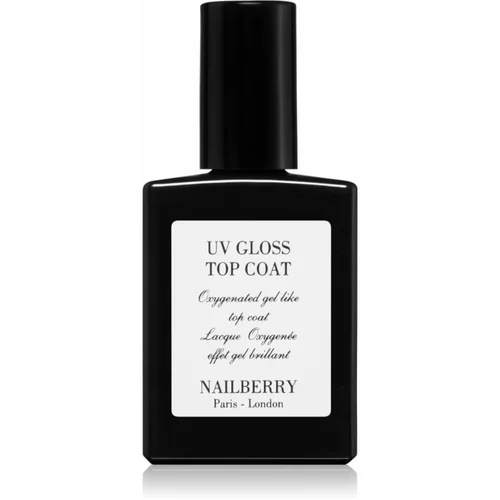 Nailberry UV Gloss Top Coat lak za nokte s gel efektom bez upotrebe UV/LED lampe 14 ml