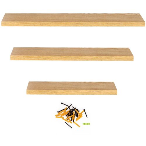 springos set zidnih polica 3 kom, 30/45/60 x 15 cm, smeđe Cijene
