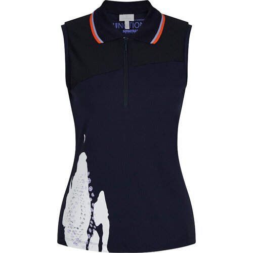 Sportalm Gerda Womens Sleeveless Polo Shirt Deep Water 34 Slike