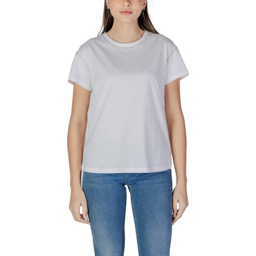 Liu Jo Majice s kratkimi rokavi ECS MODA M/C WA5148J4893 Bela Slike