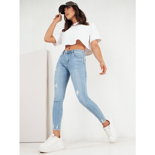 DStreet Spodnie damskie jeansowe BAREME niebieskie Slike
