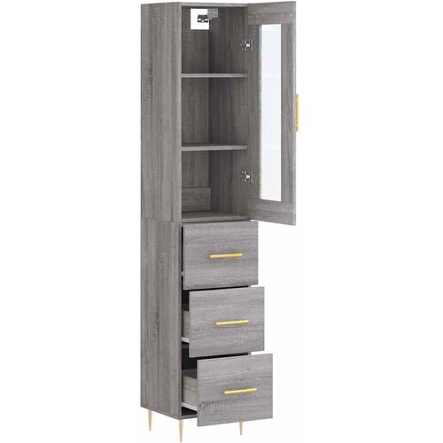  Visoka komoda siva sonome 34,5x34x180 cm od konstruiranog drva Slike