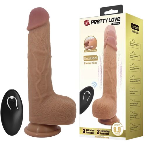  Silikonski vibro dildo sa pomeranjem Tommy, 23cm Slike