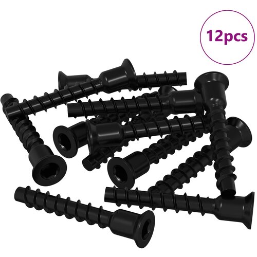 vidaXL Vijačna kapa 12 pcs Črna 7 x 40 mm elezo, (5000214377) Cene