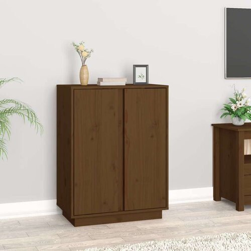  Komoda smeđa boja meda 60 x 35 x 80 cm od masivne borovine Slike