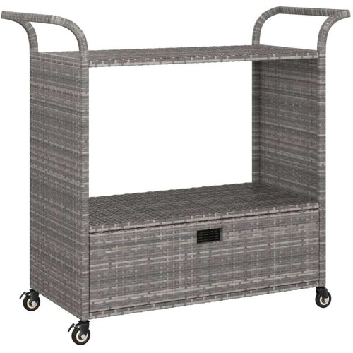 VidaXL Barska kolica s ladicom siva 100 x 45 x 97 cm od poliratana Slike