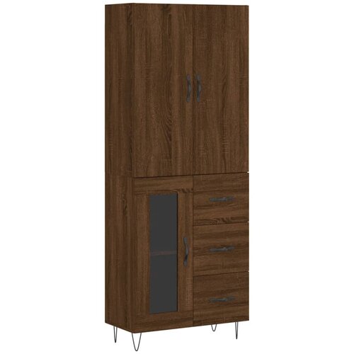 VidaXL Visoka komoda rjav hrast 69,5x34x180 cm inženirski les, (20956462) Slike