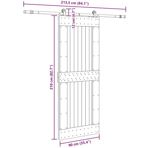  Klizna vrata NARVIK Prirodna i crna 90 x 210 cm (213,5 cm) Slike