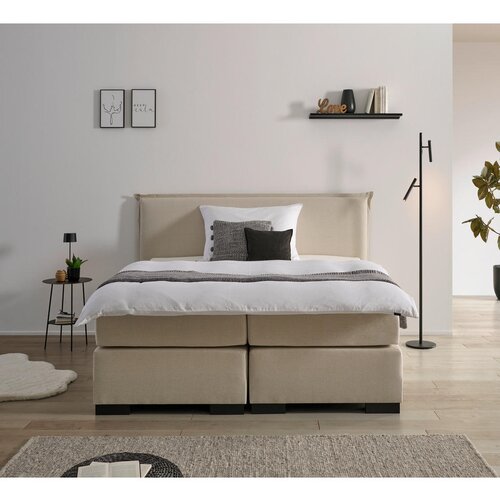 MID.YOU POSTELJA BOXSPRING 180 cm x 200 cm , leseni material bež Slike