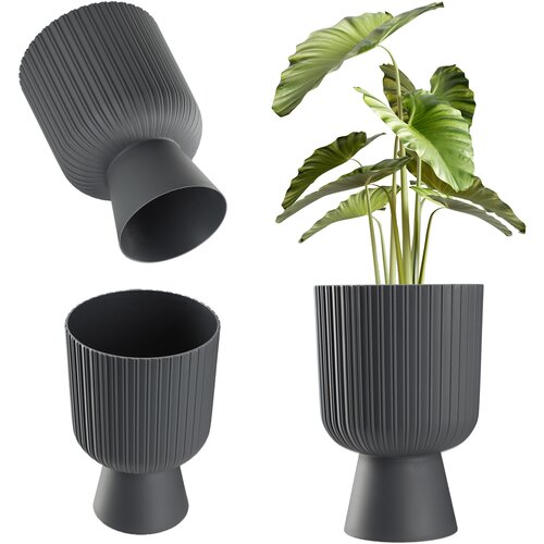KADAX cvetlični lonec, cvetlični lonec, trata, plastični pokrov, 14 cm, stojalo za rože, sivo, (5000346081) Cene