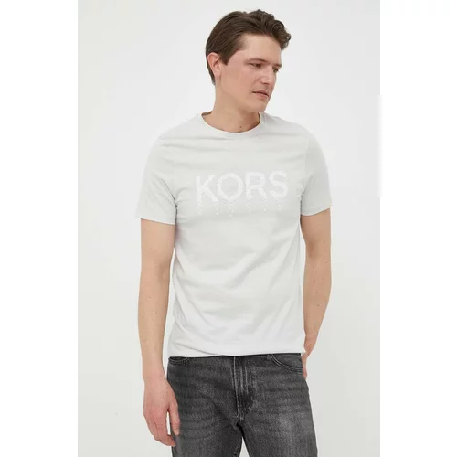 Michael Kors Bombažna kratka majica siva barva