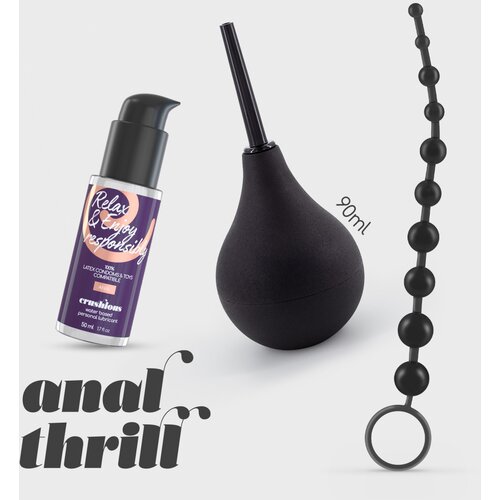 Crushious ANAL THRILL ANAL DOUCHE 90ML WITH ANAL LUBRICANT 50ML AND 10 BEAD ANAL CHAIN Slike