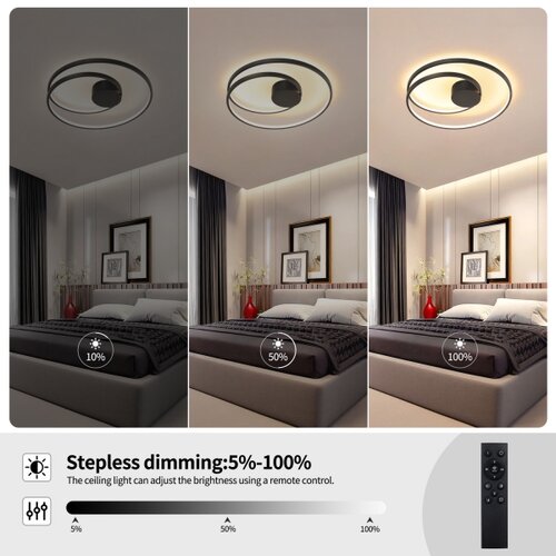  Brilagi - TWISTER LED stropno svetlo, prigu&amp;scaron;iva, LED/48W/230V, &amp;Oslash; 50 cm, crna + daljinski upravljač Slike