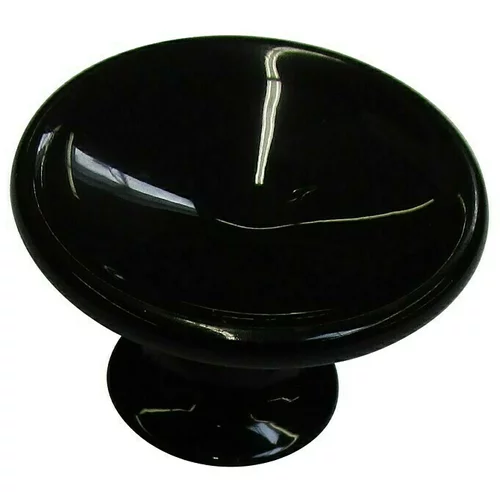  Okrugla ručka za namještaj (Tip ručke za namještaj: Ručka za kucanje, Ø x V: 40 x 25 mm, Plastika, Crne boje)