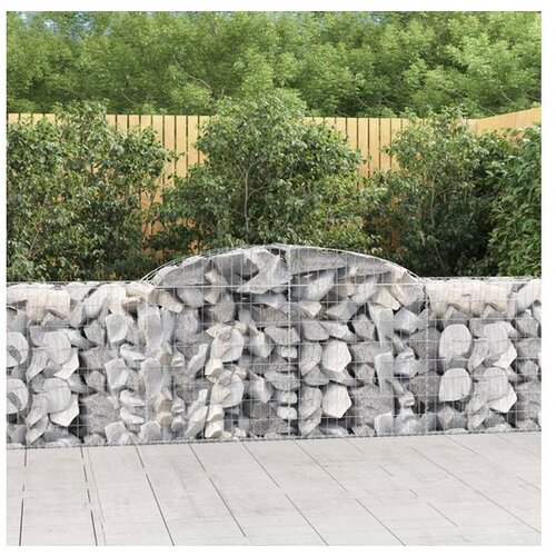 VidaXL Obokane gabion kosare 25 kosa 300x50x80/100 cm pocink Slike