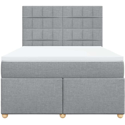 VidaXL krevet box spring s madracem svjetlosivi 140x200 cm od tkanine Slike