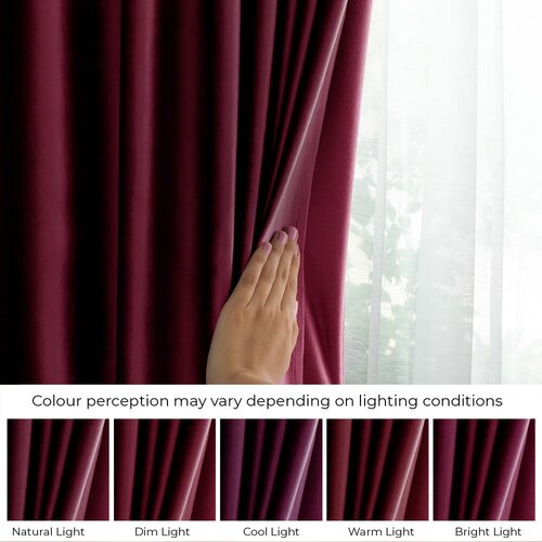 Restilo Bordo rdeča žametna zavesa za delno zatemnitev 140x245 cm Pleat &amp;ndash; Slike