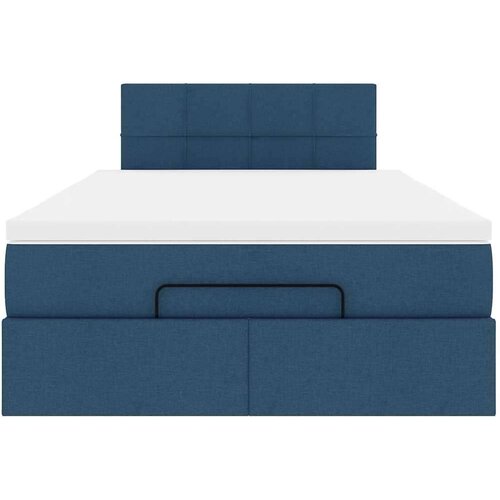 VidaXL Otomanski okvir kreveta s madraca plavi 120x200cm od tkanine Slike