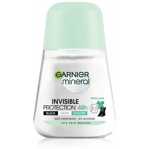 Garnier Mineral Invisible Fresh Aloe 48h antiperspirant proti znoju in madežem na oblačilih 50 ml za ženske