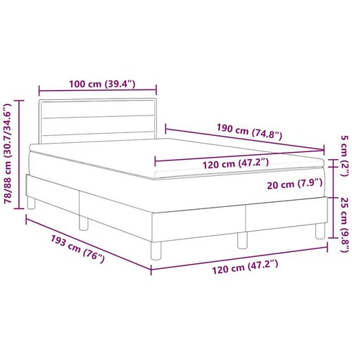 Box spring krevet Tamno smeđa 120 x 190 cm tkanina Slike