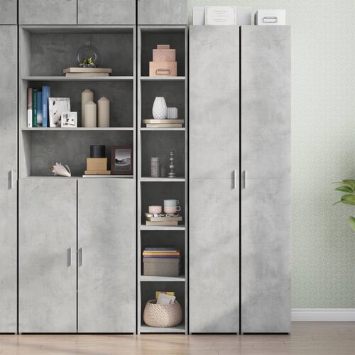 VidaXL Visoka komoda boje betona 30x41x185 cm od konstruiranog drva Slike