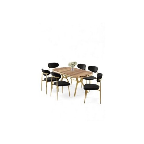 Hanah home trpezarijski set, 7 dijelova, crni Cene