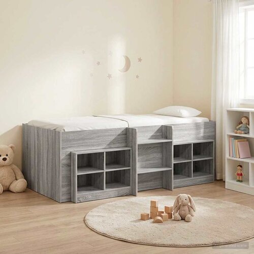  Loft krevet s ormarom 3 kom. Konstruirano drvo 98.5 x 200 cm Slike