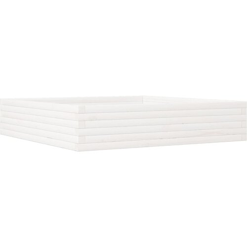  Vrtna sadilica bijela 110x110x23 cm od masivne borovine Slike