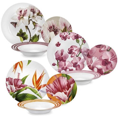 Fade 18-delni set krožnikov Blooming / porcelan, (20928676) Cene