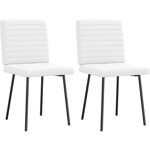 Maison Chic Jedilni stoli - Vzorci stoli 2 kosa belo umetno usnje A35, (22032219) Slike