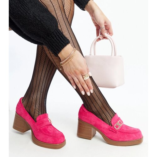 Gemre Dark Pink Block Heel Pumps Aludra Cene