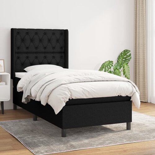 The Living Store Box spring postelja z vzmetnico črna 80x200 cm blago - Box Spring Postelja, (21512307) Cene