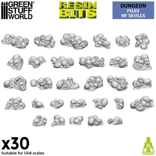 Green Stuff World Piles of Skulls Set | Gomile lobanja set (30 kom, 1:48 razmera) Cene