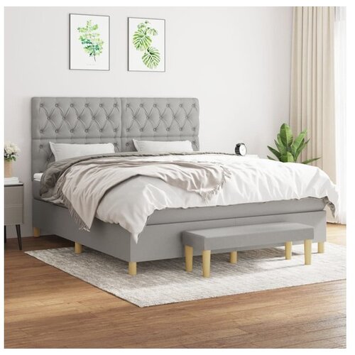  Box spring s madracem svjetlosiva 160x200 cm tkanina Cijene