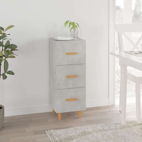  Komoda siva boja betona 34 5x34x90 cm od konstruiranog drva Slike