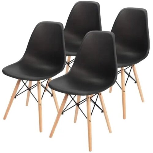  Set plastičnih trpezarijskih stolica 4 kom Aurora crna Lemon 25-KS006SET Slike