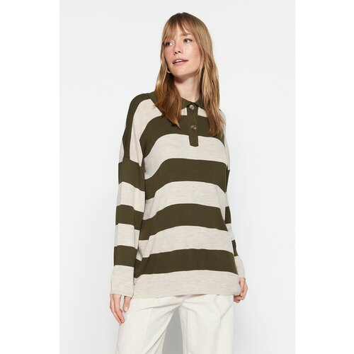 Trendyol Sweater - Khaki - Regular Cene