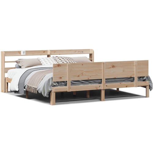 VidaXL Posteljni okvir z vzglavjem 180x200 cm borovina Slike