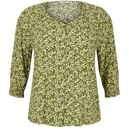 Tom Tailor Women + Bluza kremna / svetlo zelena