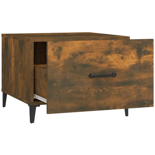  Stolići za kavu s metalnim nogama 2 kom boja hrasta 50x50x40 cm Slike