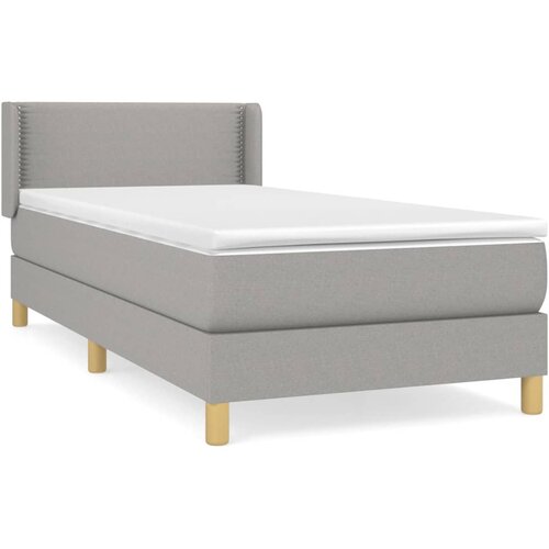 Maison Chic Box spring postelja - Vzmetna postelja z vzmetnico svetlo siv 100x200 cm blago SL13946, (21901431) Slike
