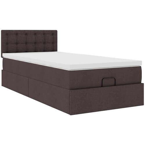vidaXL otomanski okvir kreveta s madraca tamnosmeđi 80x200cm tkanine Cijene