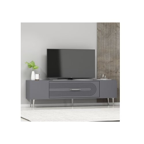 Hanah home TV komoda Dekol3, 150x48,2x29,6 cm, Antracit-Srebrne boje Cene
