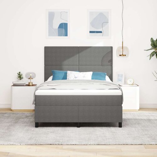 Box Spring Krevet s Madracem Lagano Sivi 140x200 cm Tkanina od kovaljura Slike