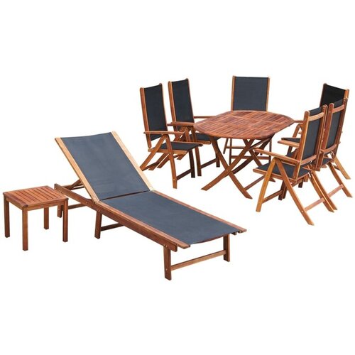 vidaXL 9-dijelni vrtni blagovaonski set s jastucima bagremovo drvo Cijene