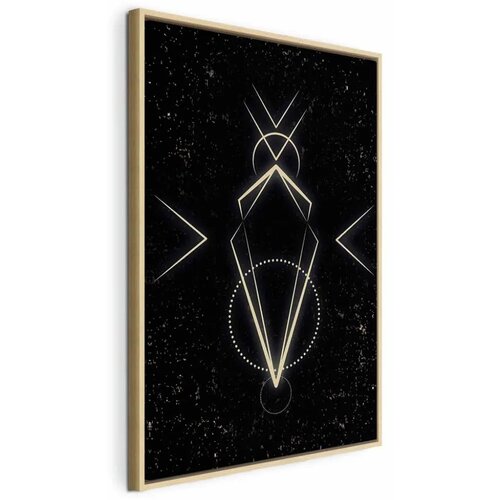  Slika - Symmetry of Shapes (1-part) - Graphic Motif in Black Shade 60x90 U prirodnom drvenom okviru Cene