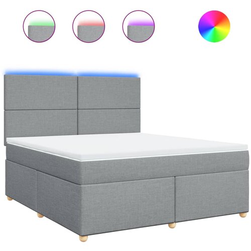 Maison Chic Box spring postelja - Vzmetna postelja z vzmetnico svetlo siva 180x200 cm blago SL4558, (21901658) Cene