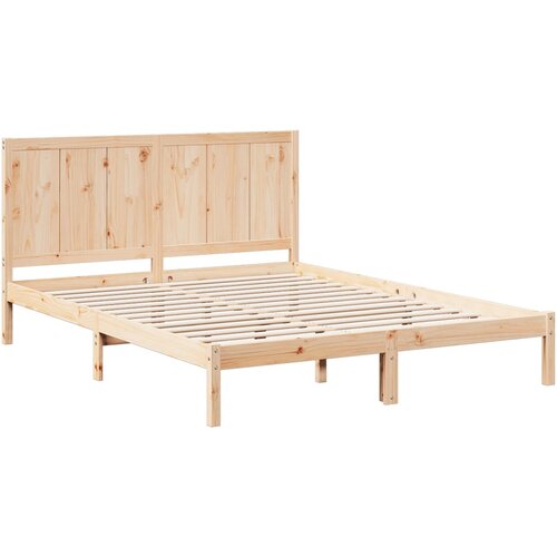  Dugi okvir kreveta bez madraca 140 x 220 cm masivno drvo Slike