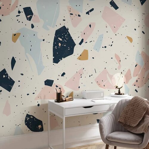  Foto tapeta - Terrazzo with Large Scaled Stones in Subdued Colors 490x350 Samoljepljiva Slike