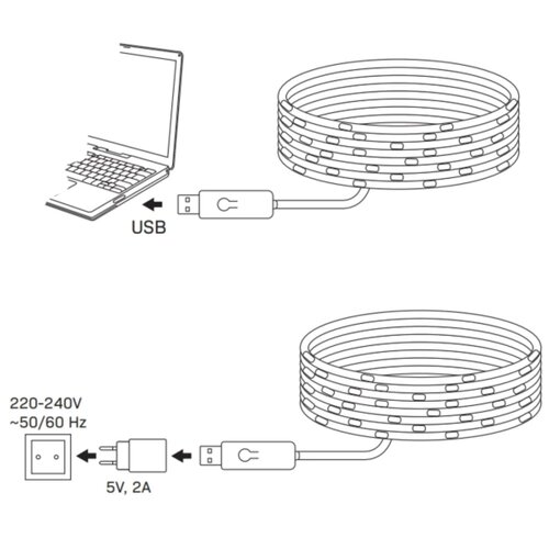  LED RGB lanac LED/10W/5V 10 m USB + daljinski upravljač Slike